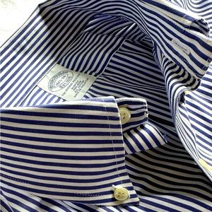 Brooks Brothers Slim Fit Non-Iron Blue Stripe Shirt